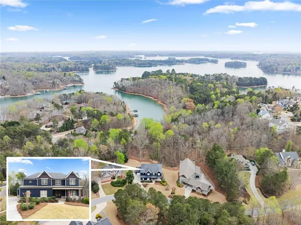 an aerial view of multiple house