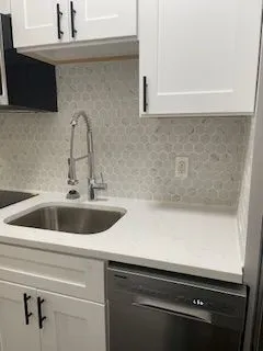 a close view of sink and tap