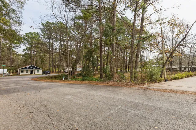 a view of a yard with a tree