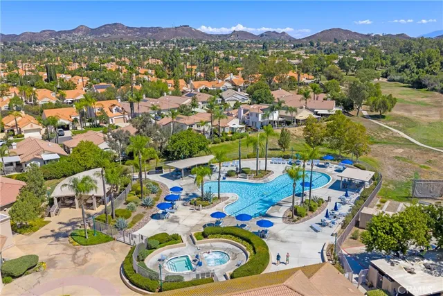 a view of a city with a mountain