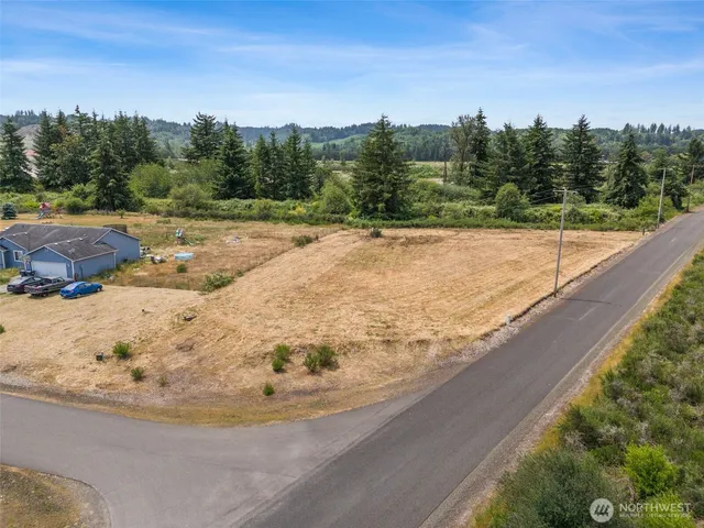 a view of a swimming pool with a yard and seating area