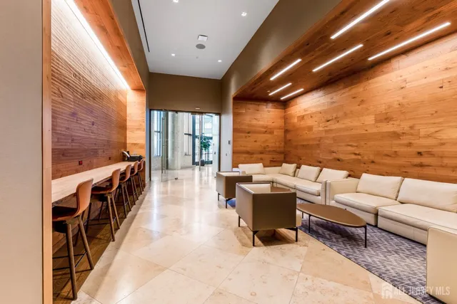 a view of a terrace with seating space