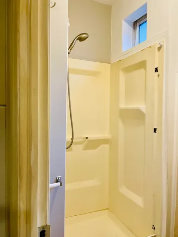 a bathroom with a shower