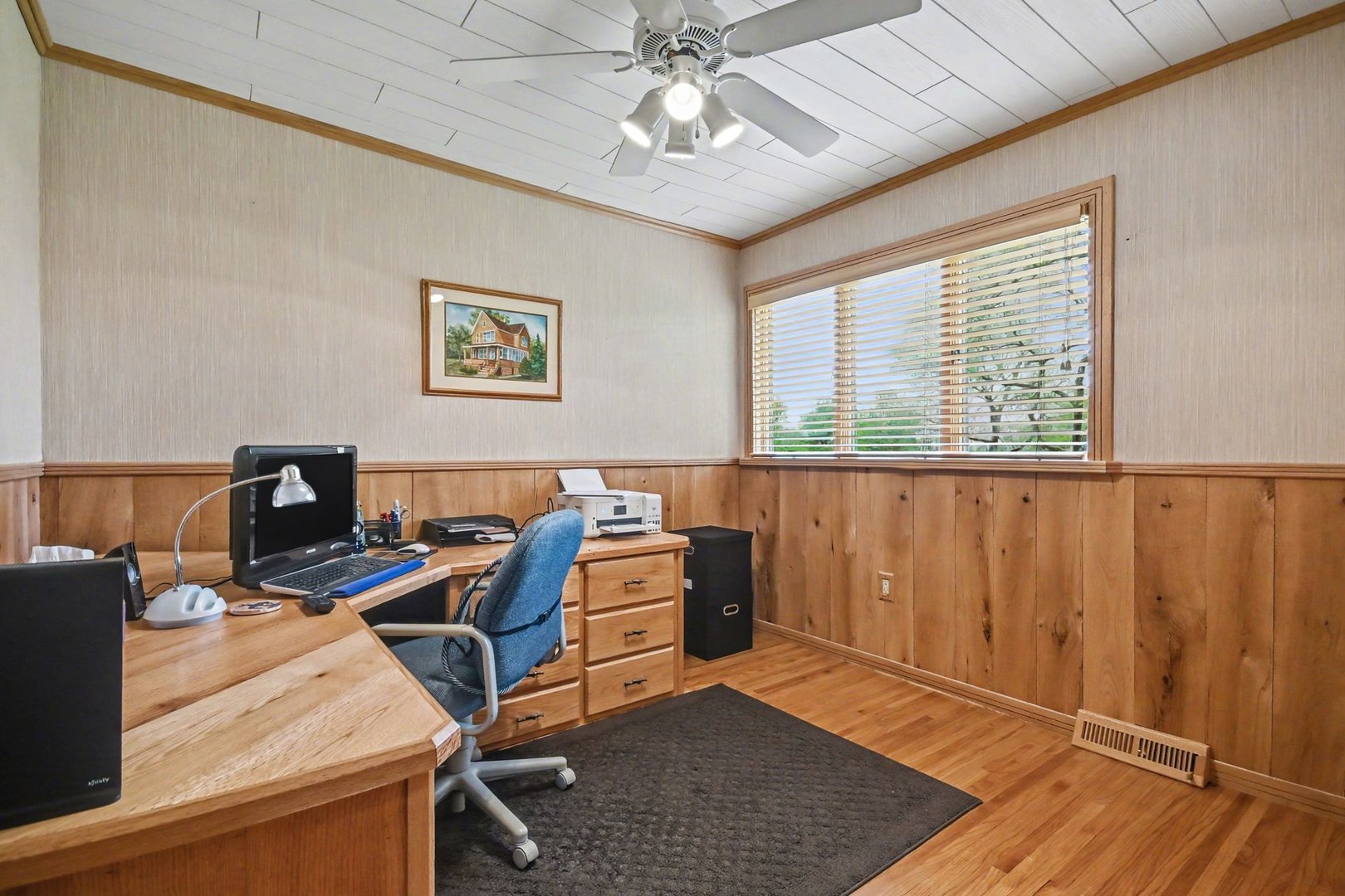 14340 West Bruce Road Homer Glen, IL 60491 - Photo 19 of 38 a view of a workspace with furniture and a window