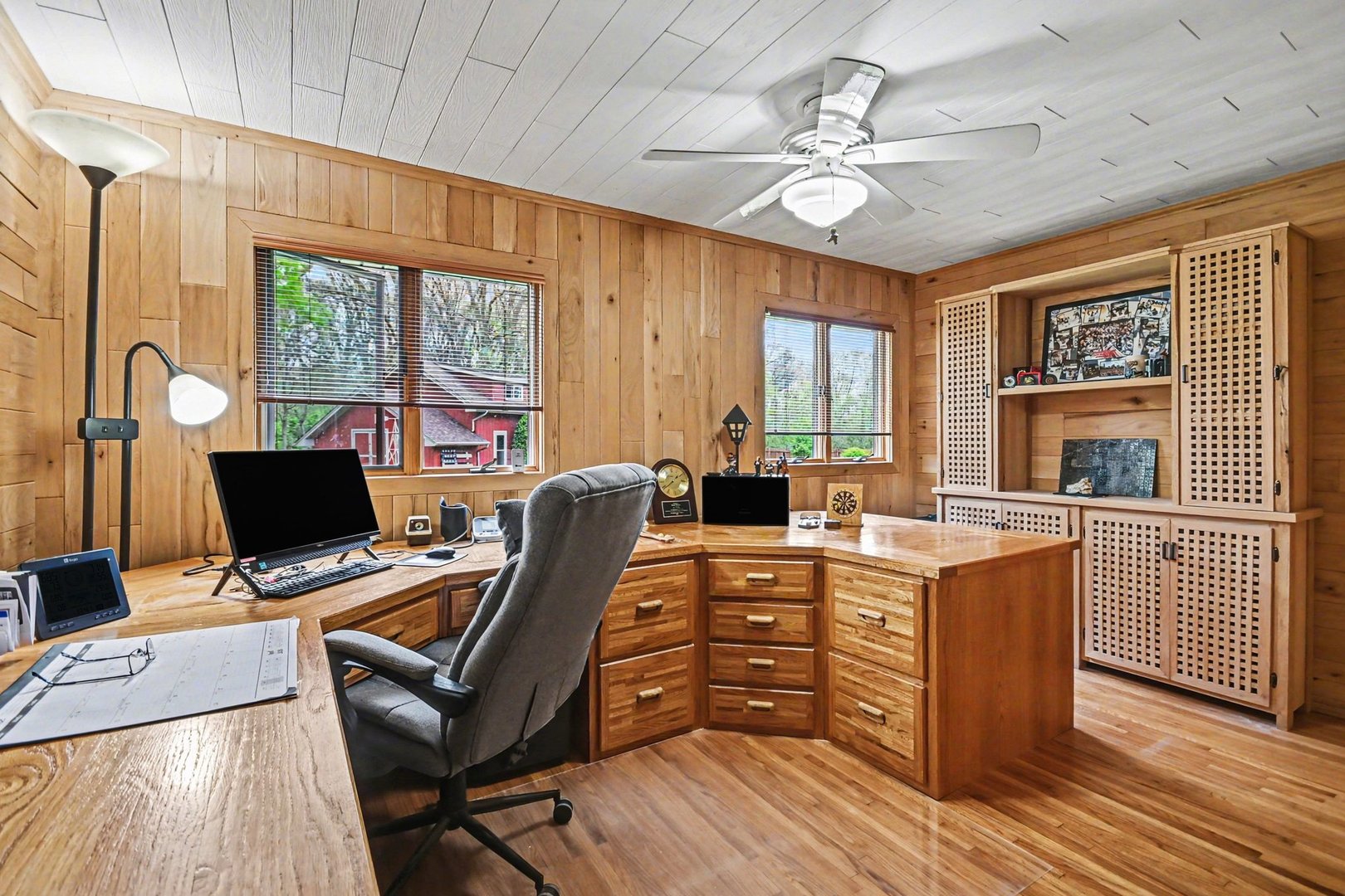 14340 West Bruce Road Homer Glen, IL 60491 - Photo 21 of 38 a view of a workspace with furniture and a window
