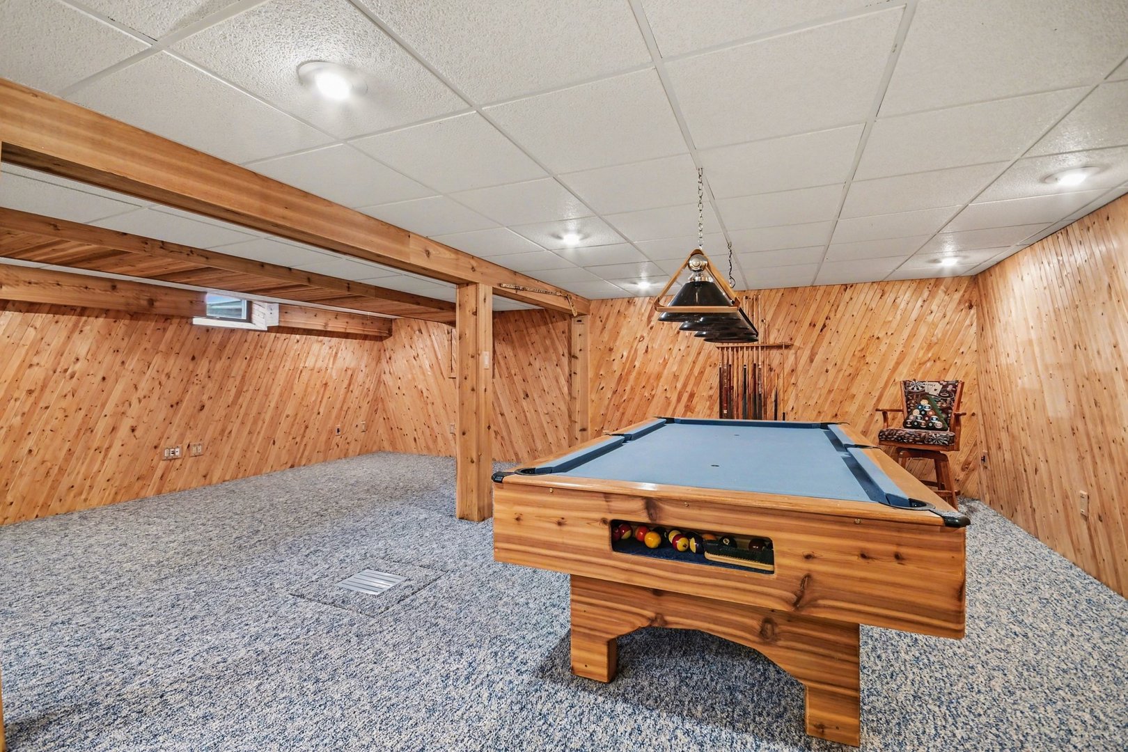 14340 West Bruce Road Homer Glen, IL 60491 - Photo 26 of 38 a room with pool table and a chandelier