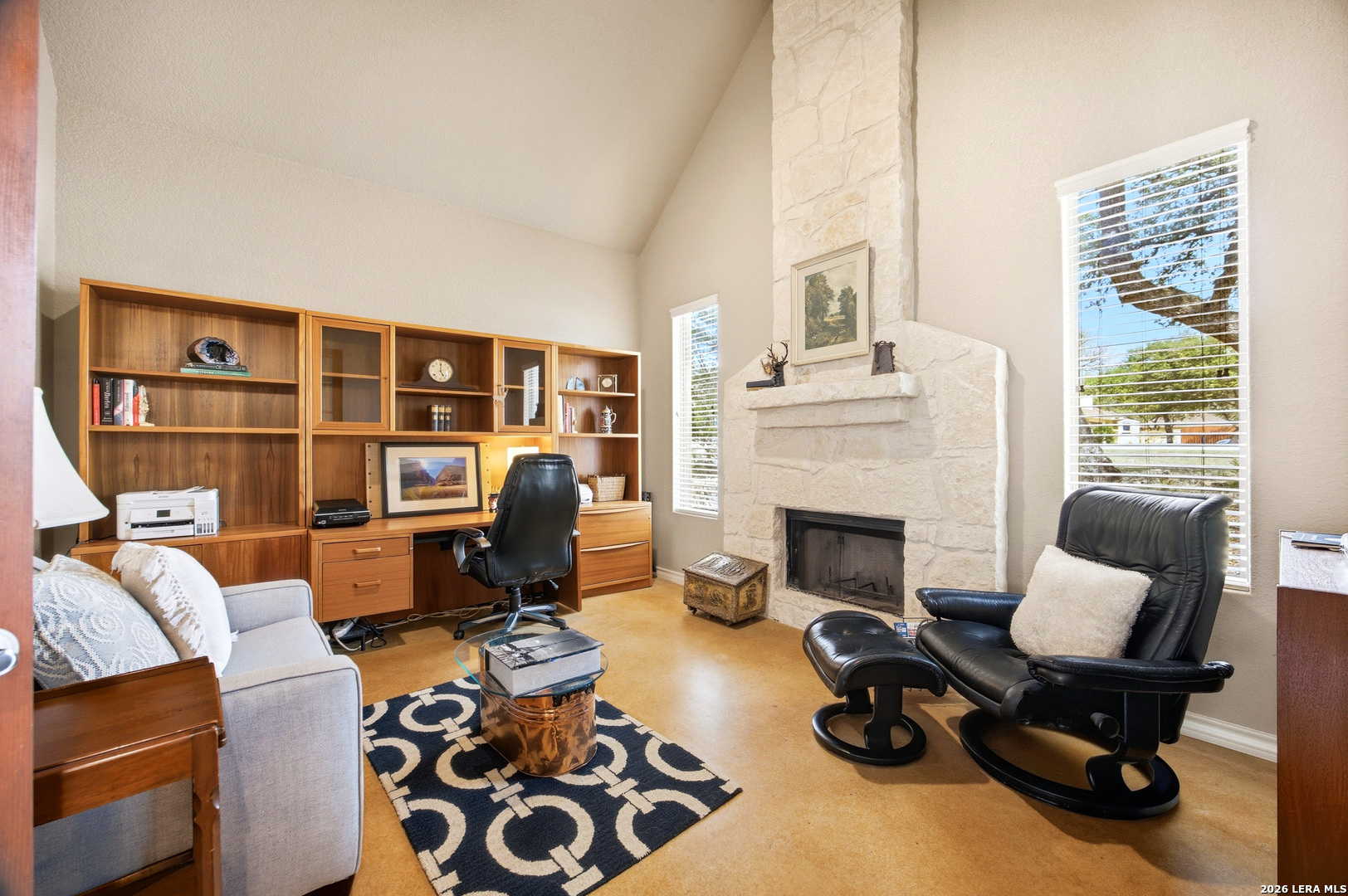 541 Saxet Trail Spring Branch, TX 78070 - Photo 4 of 59 a living room with furniture lamp and fireplace