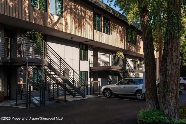 a front view of a building with street