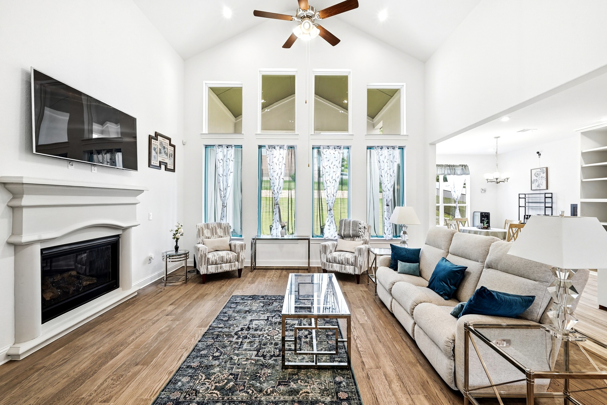 4601 Apollonia Way Leander, TX 78641 - Photo 11 of 40 a living room with furniture fireplace and flat screen tv