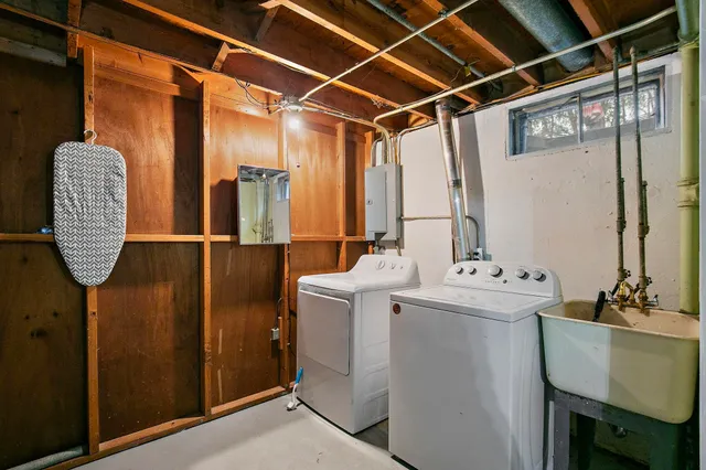 a view of a backyard with a patio and outdoor seating