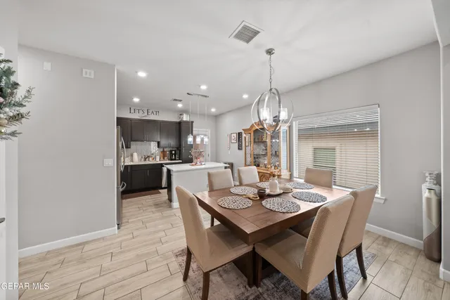 a view of a dining room and livingroom