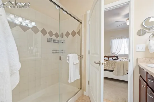 a bathroom with a shower