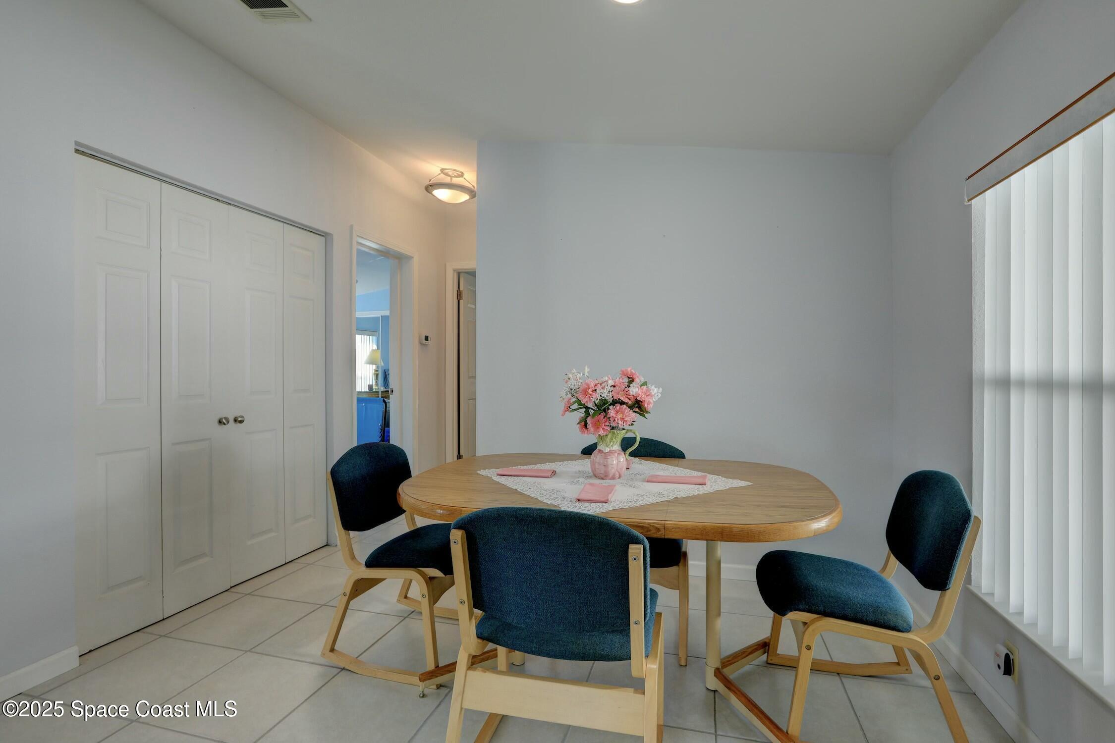 1124 Barefoot Circle Barefoot Bay, FL 32976 - Photo 46 of 79 a view of a dining room with furniture and a window