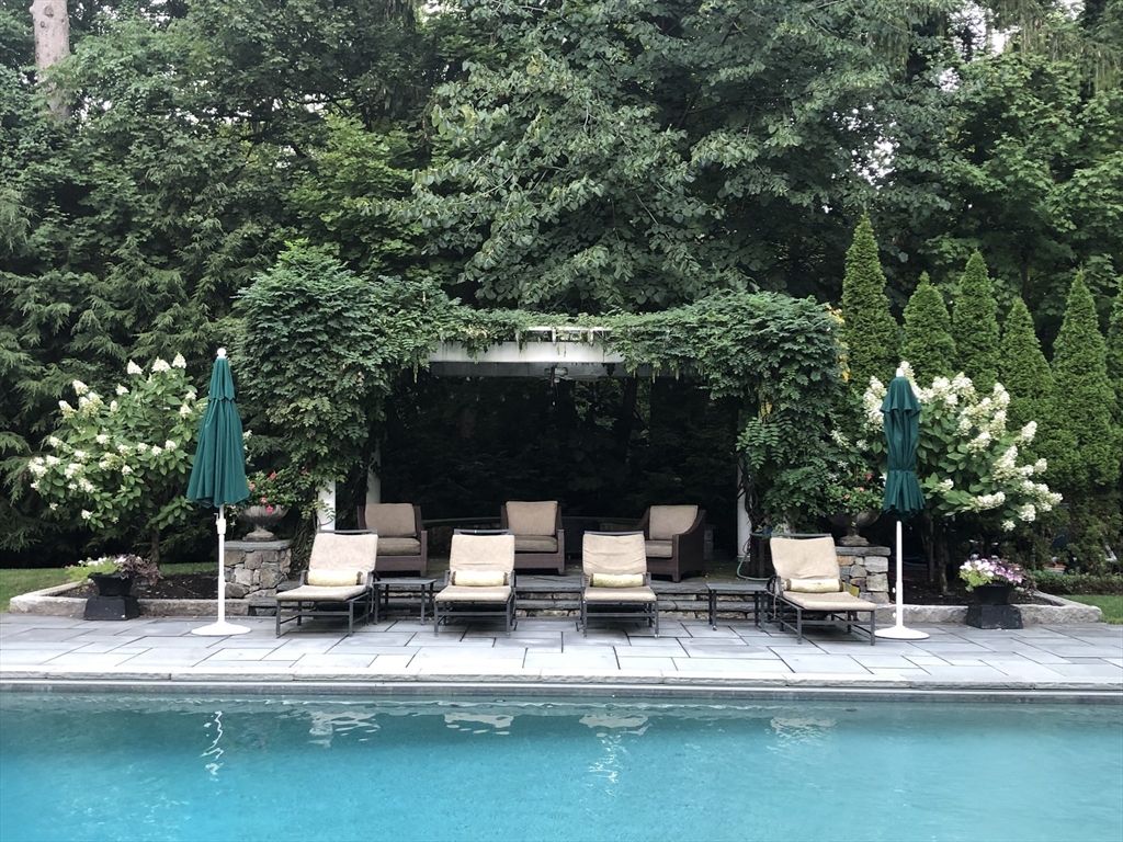 883 High Street Dedham, MA 02026 - Photo 37 of 42 a view of house with swimming pool and trees in the background