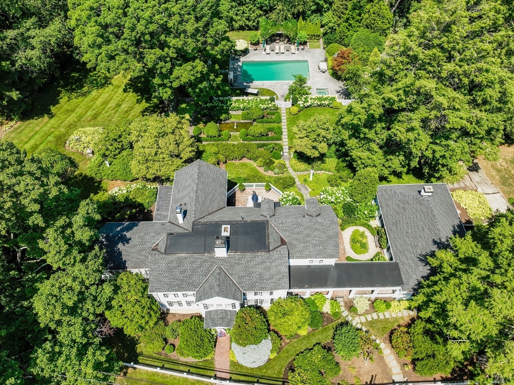 883 High Street Dedham, MA 02026 - Photo 42 of 42 an aerial view of a house with a yard and a large tree