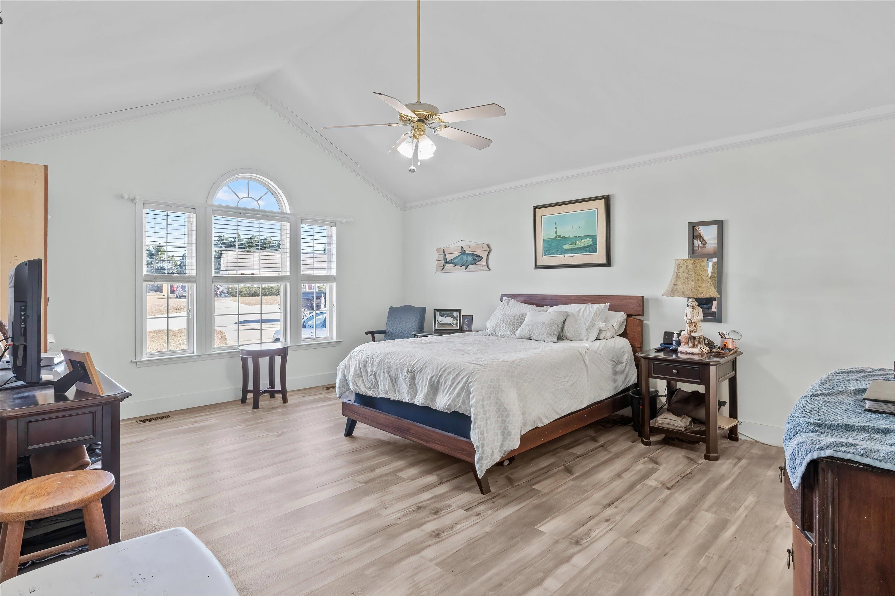 44 Rodney Court Willow Spring, NC 27592 - Photo 8 of 30 Wow-huge Owners bedroom suite with cathedral ceiling-new LVP flooring repair & new paint!