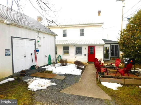 a front view of a house with patio