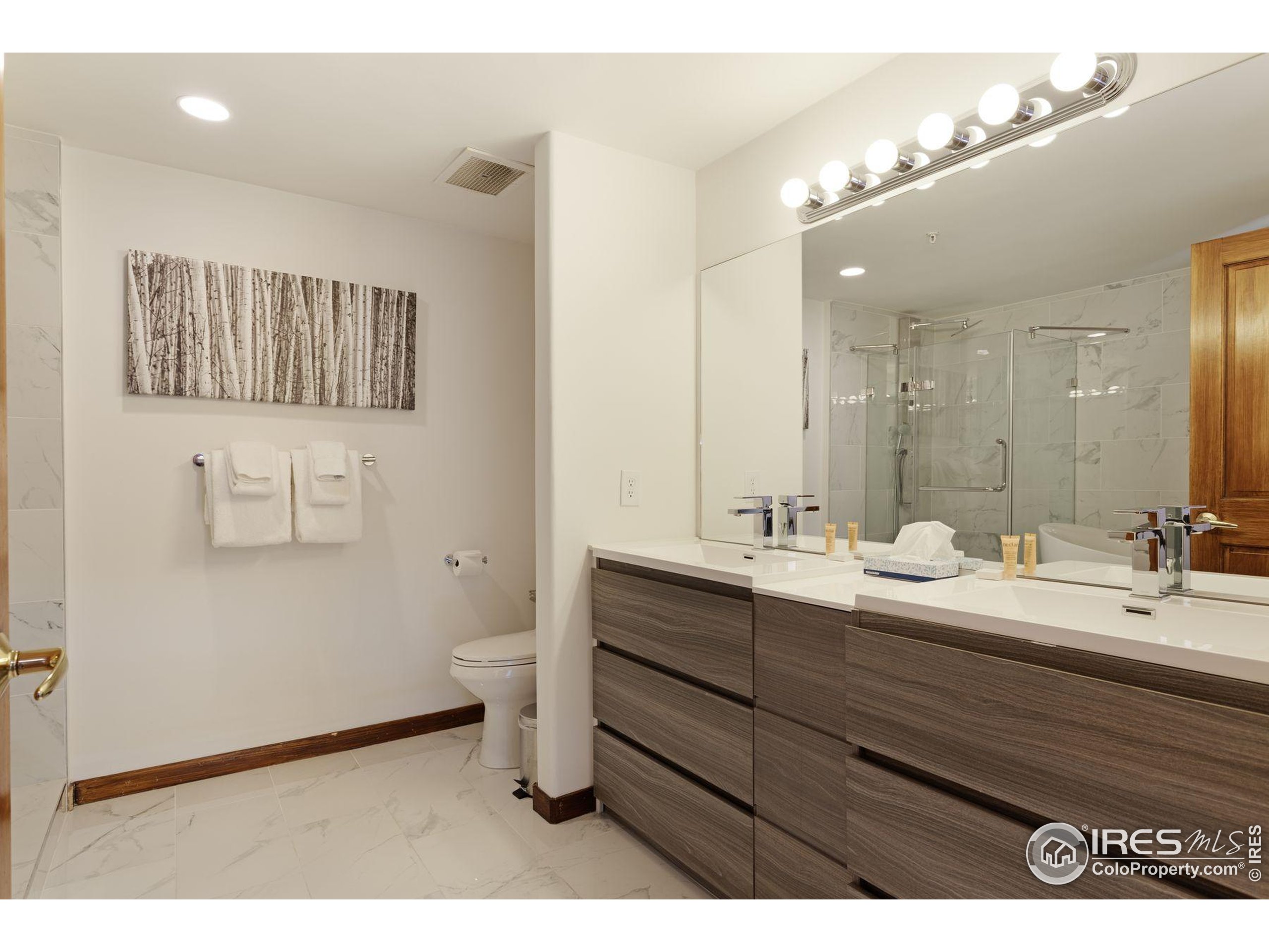 23110 Highway 6, Unit 5074 Dillon, CO 80435 - Photo 12 of 25 a bathroom with a double vanity sink mirror and toilet