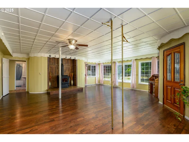a view interior of a house wooden floor and windows