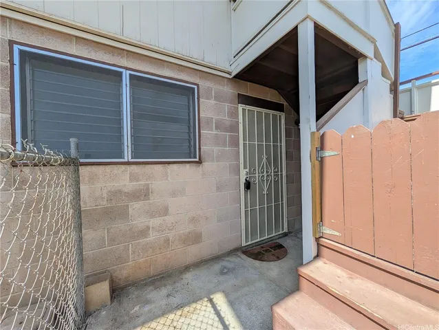 a view of a door of the house