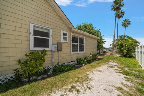 a view of a backyard of a house