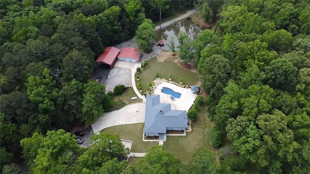 4012 Morris Road Powder Springs, GA 30127 - Photo 62 of 64 an aerial view of house with swimming pool