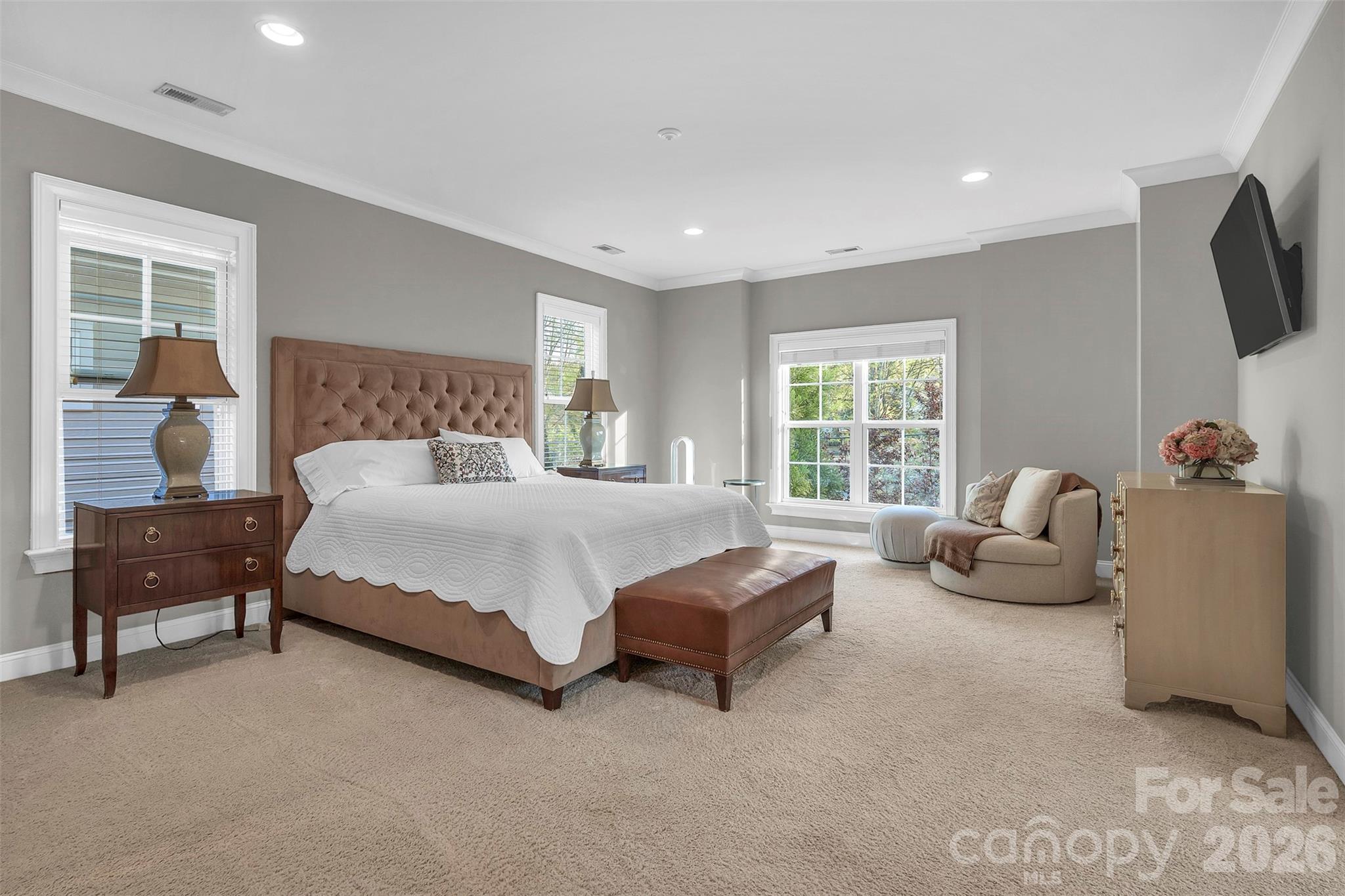 131 Boyce Road Charlotte, NC 28211 - Photo 39 of 48 a bedroom with bed and glass window