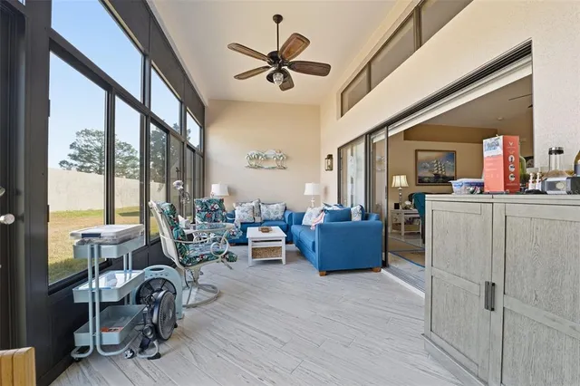 a living room with furniture