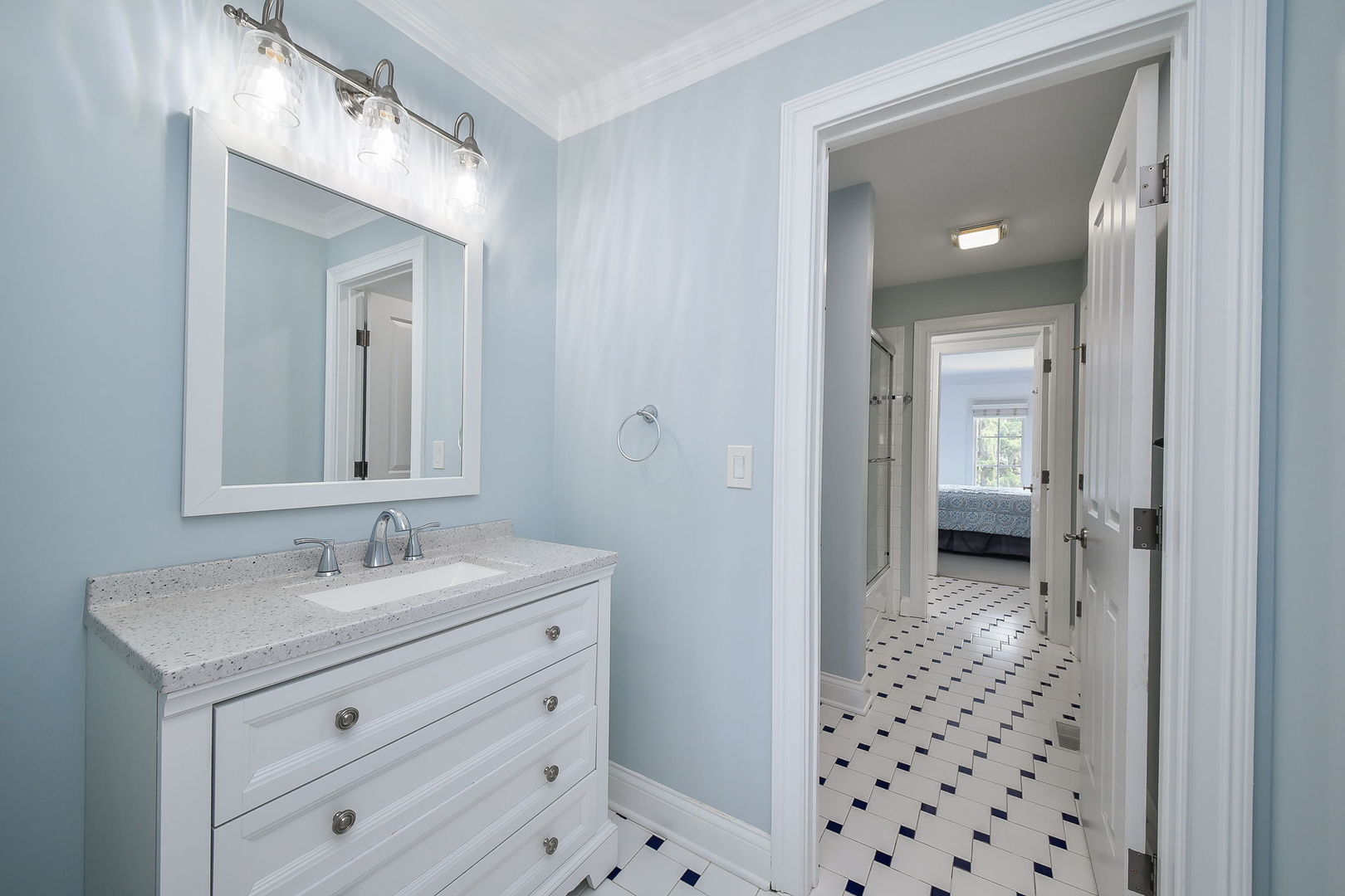 3N943 Walt Whitman Road St. Charles, IL 60175 - Photo 27 of 43 a bathroom with a sink a toilet and shower