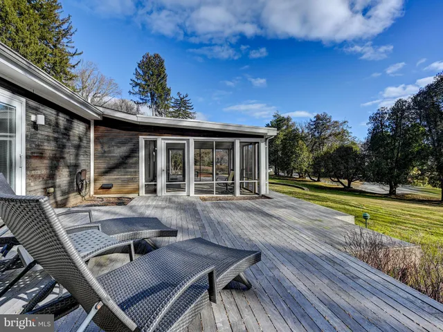 a view of a house with lounge chair