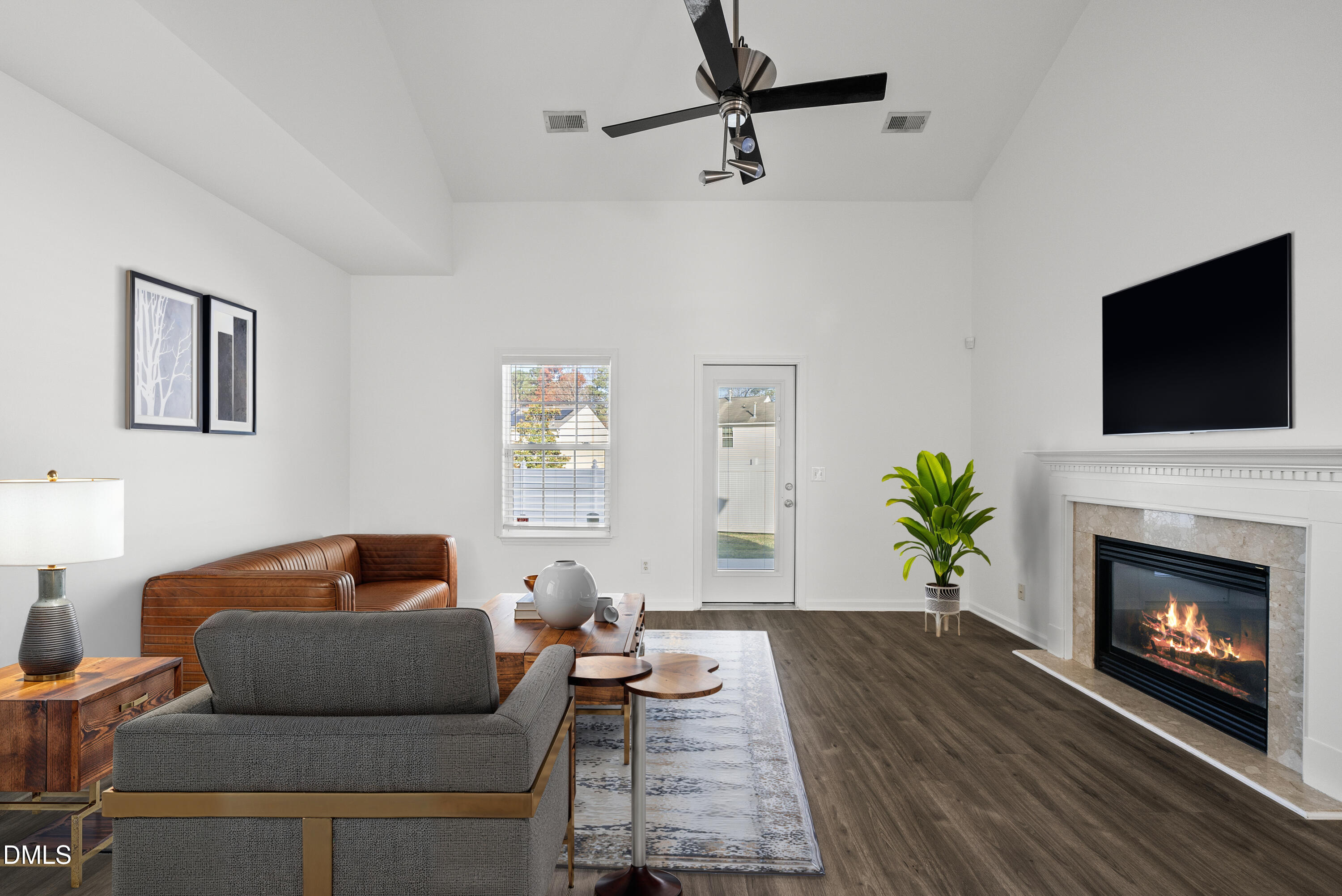 6 Cibola Court Durham, NC 27713 - Photo 11 of 30 a living room with furniture and a fireplace