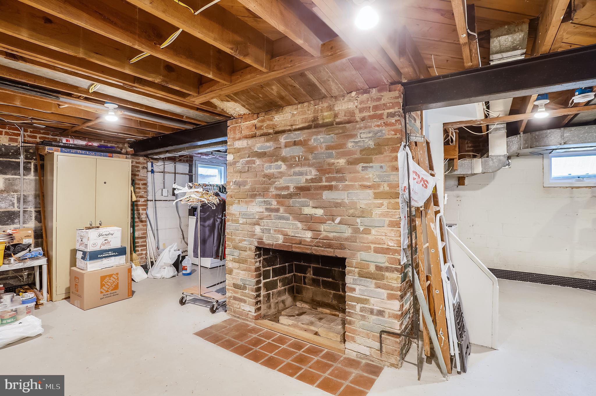 4522 Albion Road College Park, MD 20740 - Photo 27 of 76 Basement w/ fireplace-decent ceiling height!
