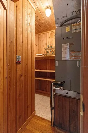 a view of wooden door