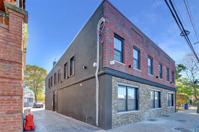 a front view of a building