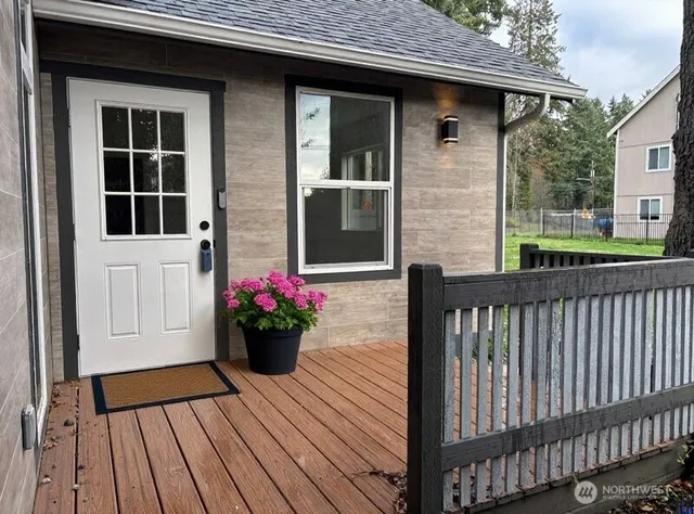 a view of a house with a porch