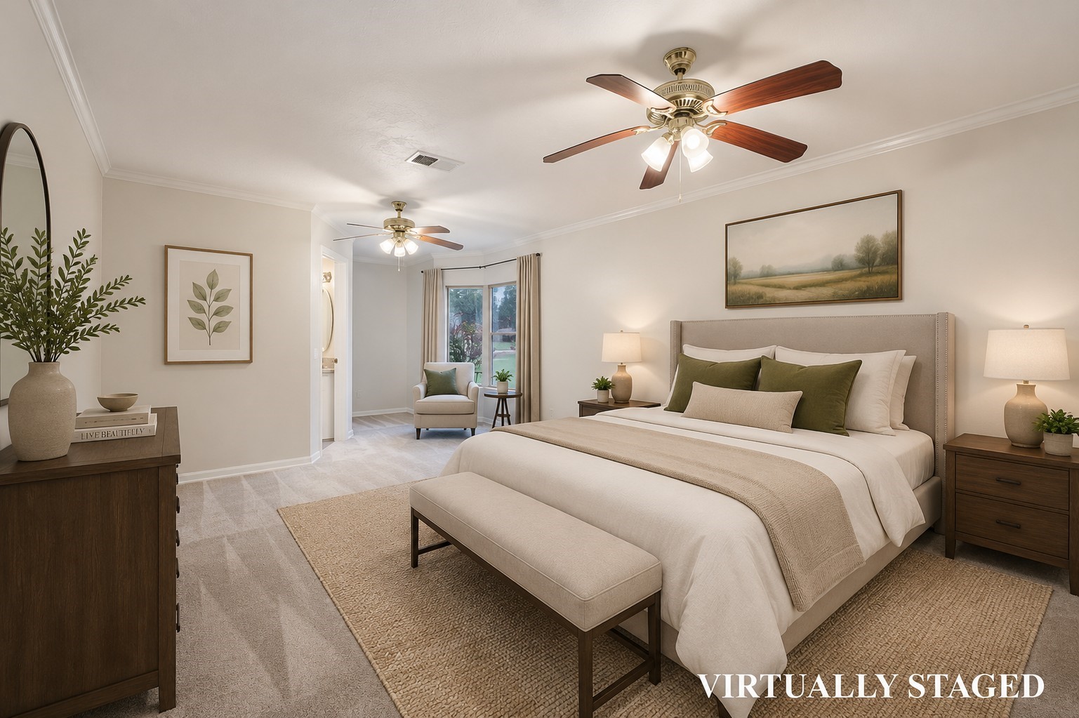 3805 Huntwick Street Orange, TX 77632 - Photo 23 of 43 a spacious bedroom with a bed and a chandelier