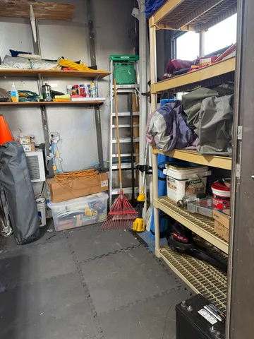 a view of storage and utility room