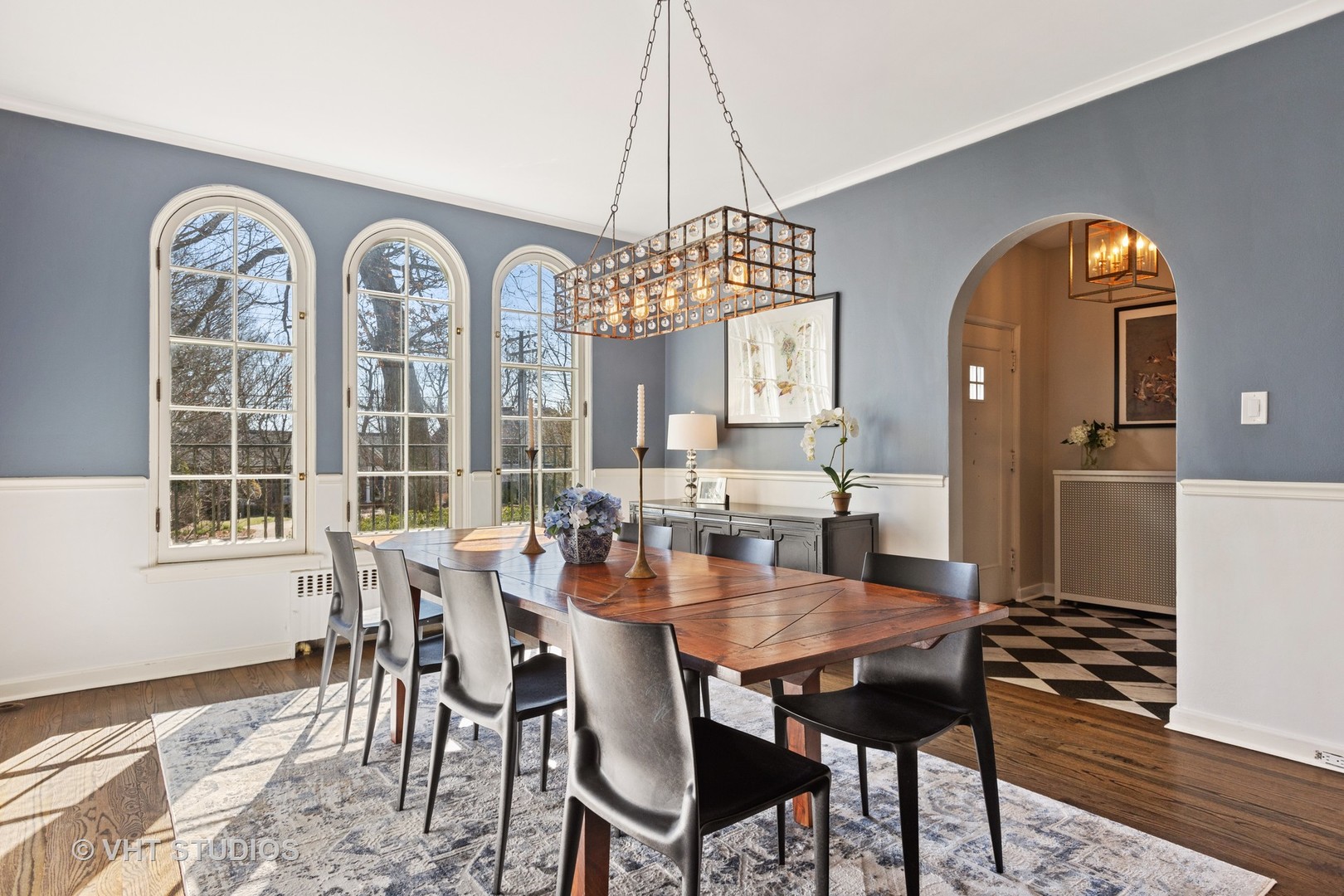 128 Church Road Winnetka, IL 60093 - Photo 10 of 46 a view of a dining room with furniture and wooden floor
