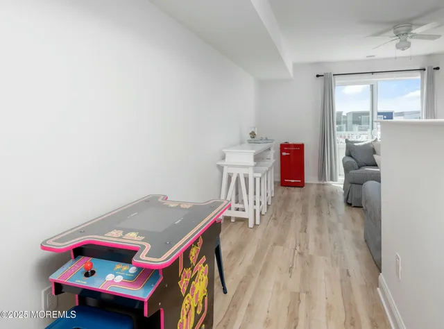 a living room with a couch and a table