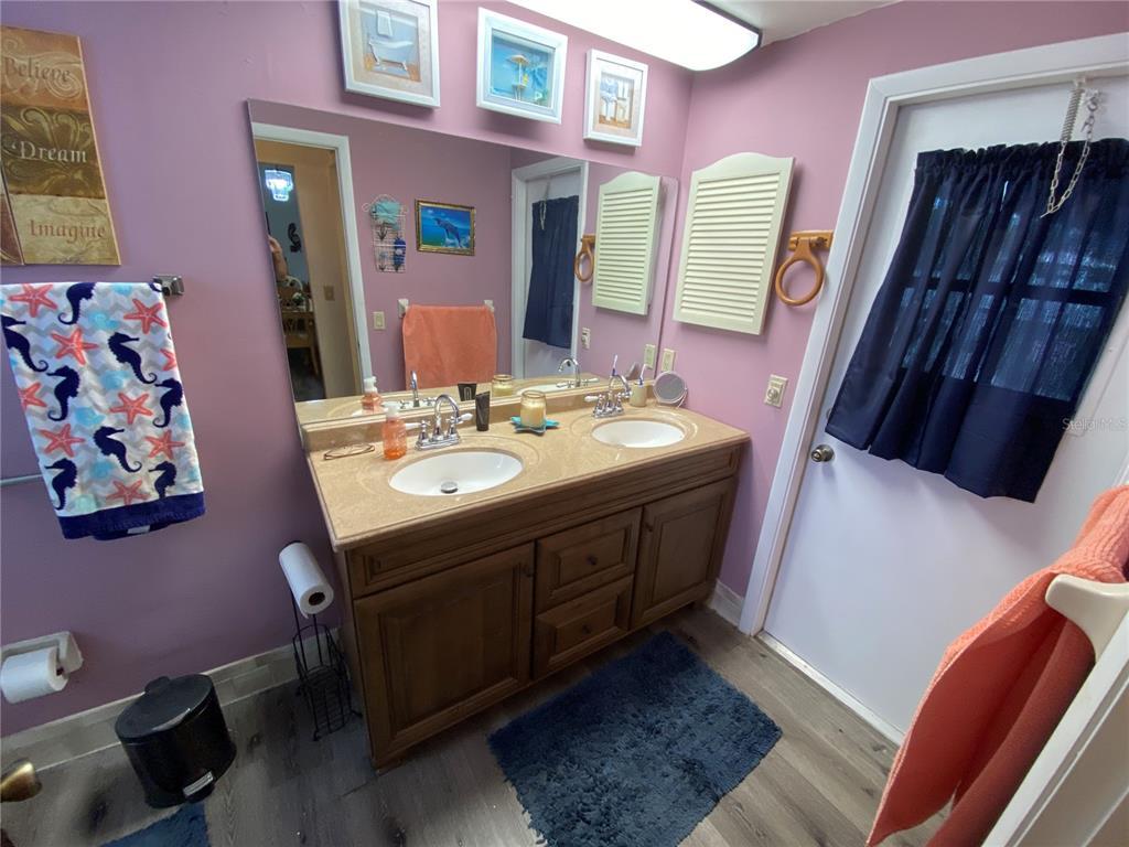 4100 Montano Avenue Spring Hill, FL 34609 - Photo 45 of 59 a bathroom with a sink a vanity and a mirror