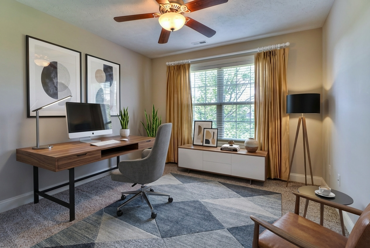 2515 St Andrews Road Urbana, IL 61802 - Photo 31 of 50 a view of a workspace with furniture and a window