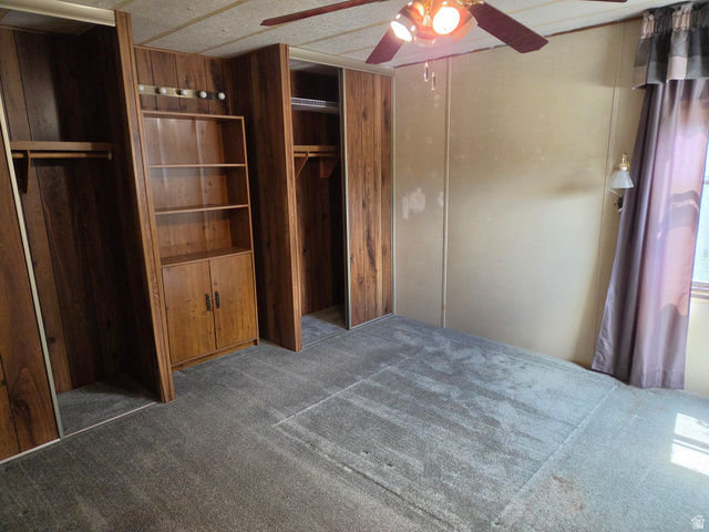 1111 North 2000 West, Unit 147 Ogden, UT 84404 - Photo 12 of 12 Room featuring wood-finish paneling, built-in shelving, and two closet spaces