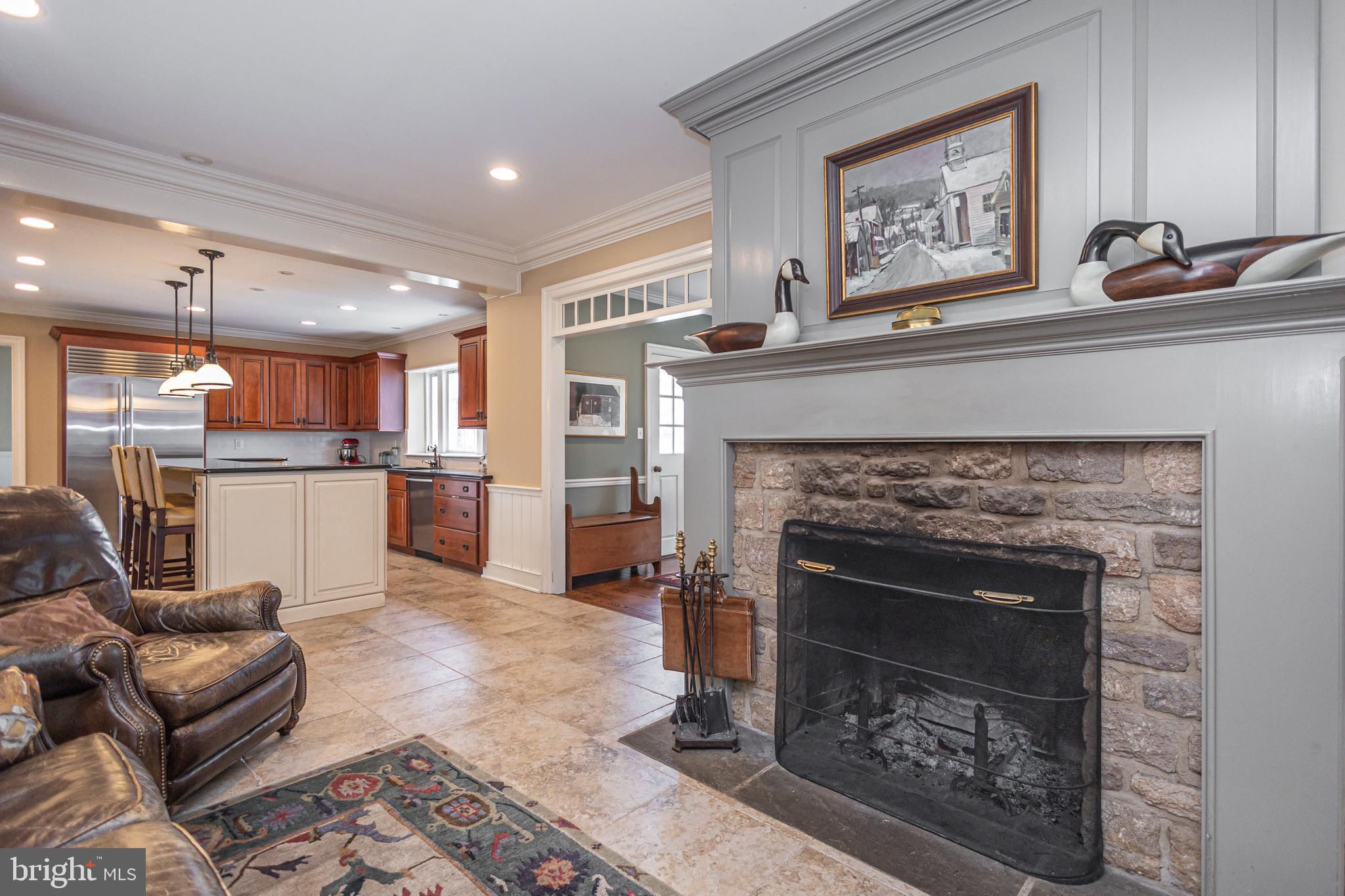 2101 Street Road New Hope, PA 18938 - Photo 35 of 100 a living room with furniture and a fireplace
