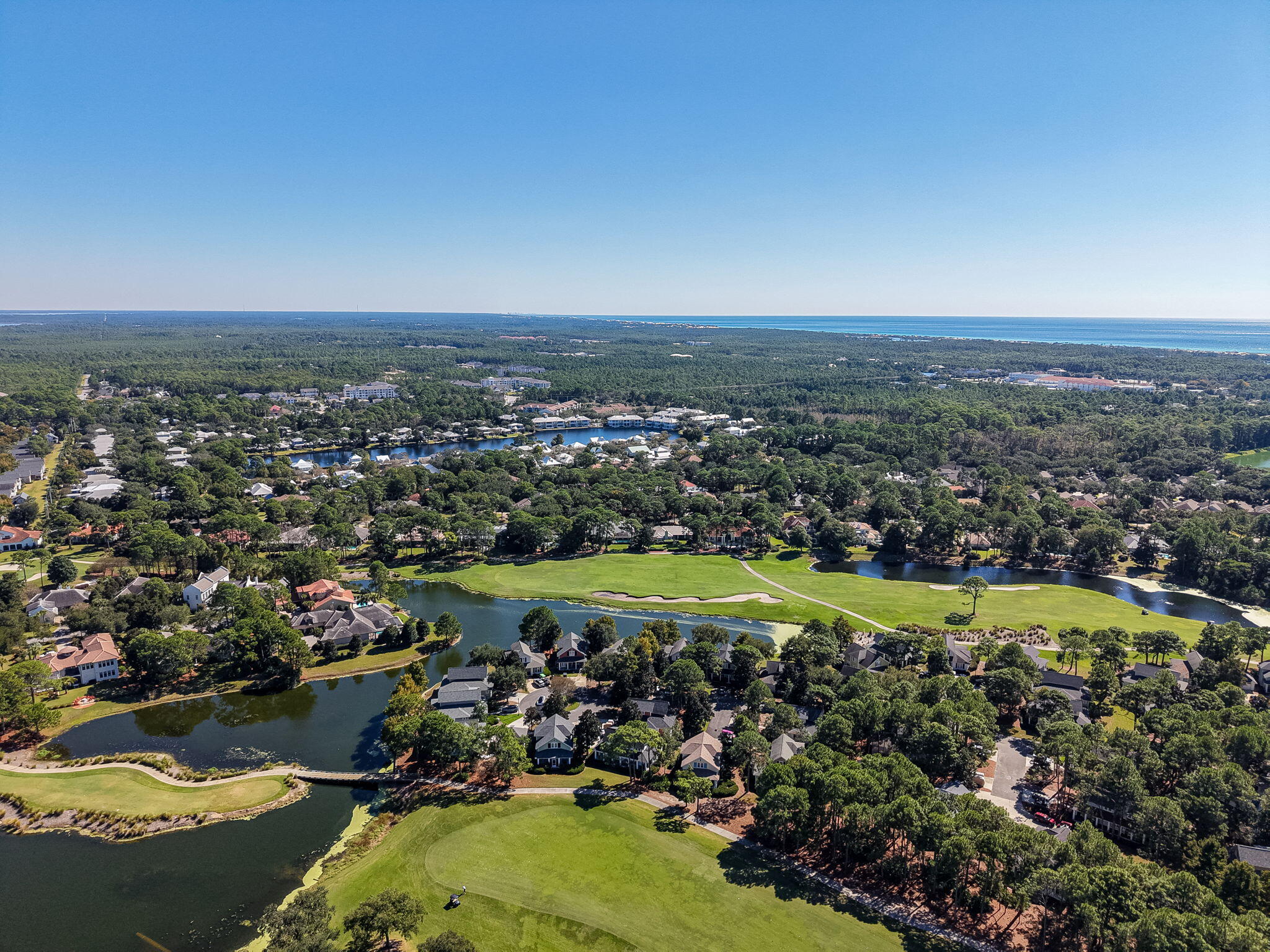 1327 Ravens Run East Miramar Beach, FL 32550 - Photo 49 of 59 an aerial view of residential house and lake view