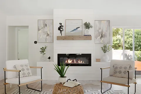 a living room with furniture