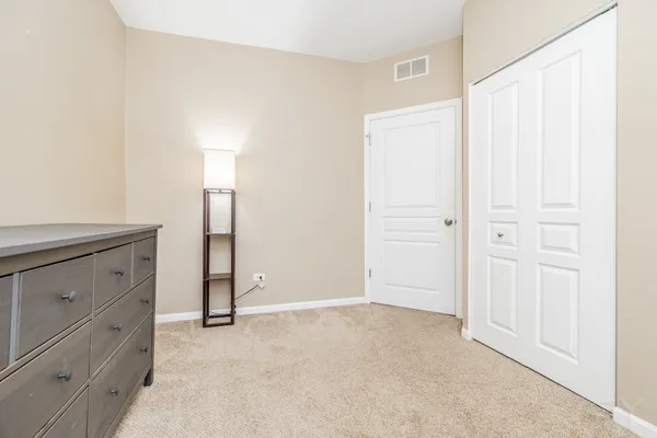 an empty room with closet