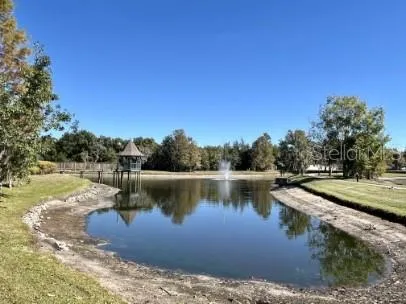 a view of a lake with houses