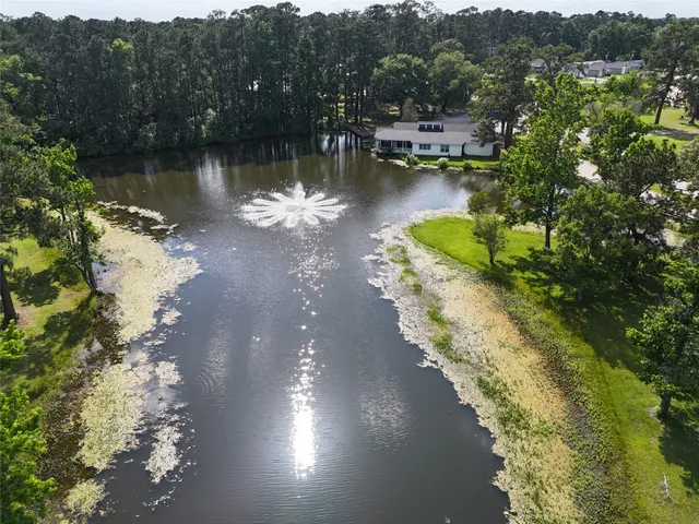 a view of a lake with a mountain
