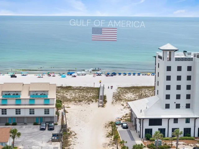 a view of a ocean with a building