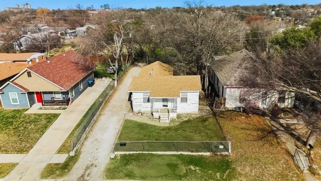 an aerial view of a house